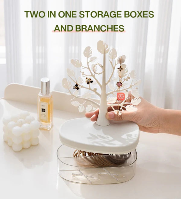 Creative Tree Jewelry Storage Box,Dustproof Plastic Storage decoration container