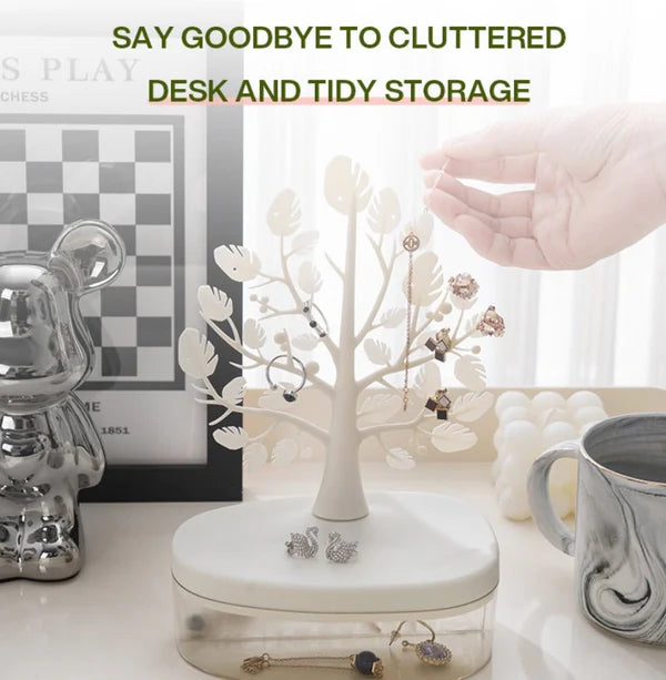 Creative Tree Jewelry Storage Box,Dustproof Plastic Storage decoration container