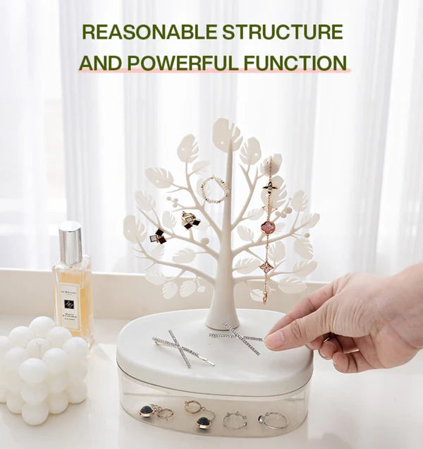 Creative Tree Jewelry Storage Box,Dustproof Plastic Storage decoration container
