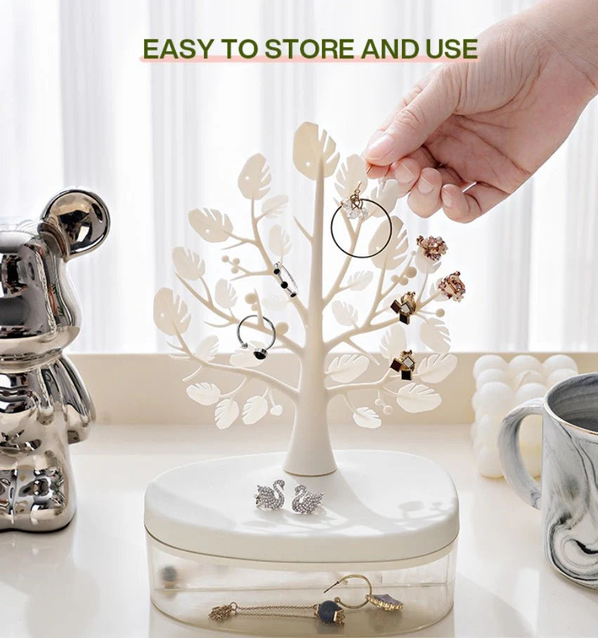 Creative Tree Jewelry Storage Box,Dustproof Plastic Storage decoration container